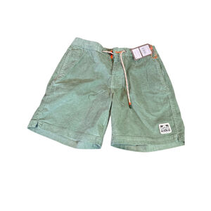 Men's howler brothers Green Corduroy Shorts 30 with Orange Drawstring